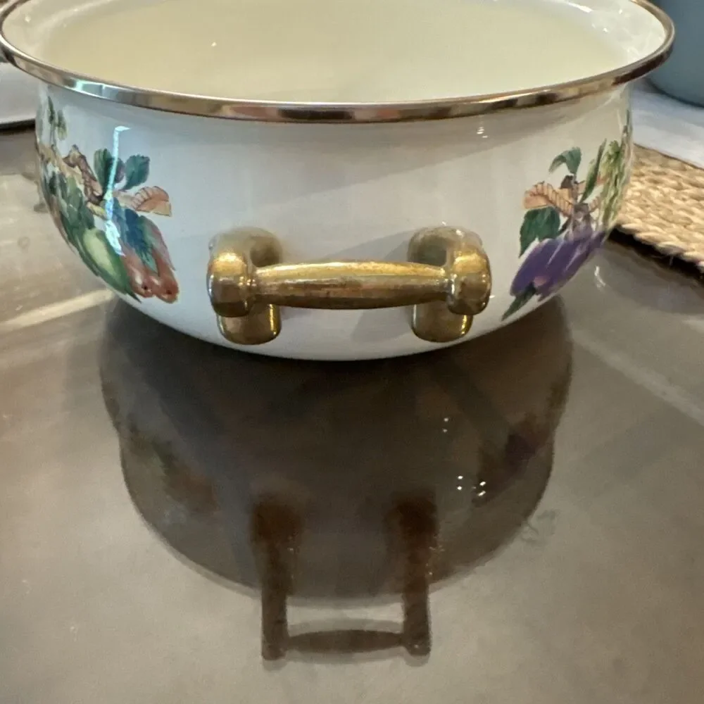 Tabletops Unlimited Kensington Garden 3qt Covered Pan Vitroceramic Buffet Server